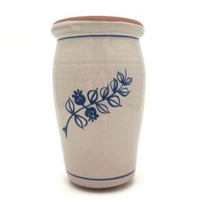 Vintage Christian Ridge Redware Pottery Vase Paris Maine Blueberry